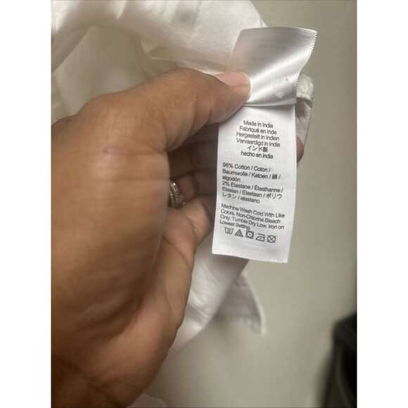 J.Crew Wren Slim Size 10 Shirt Stretch Cotton Poplin White Classic Minimalist - Picture 5 of 7